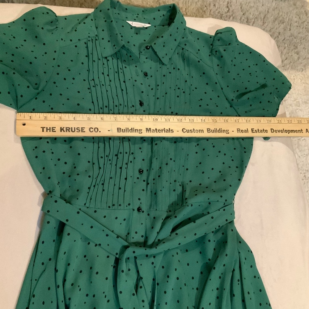 Nanette Lepore Polka Dot Dress Green/Black Sz 8 Women’s - Picture 6 of 13